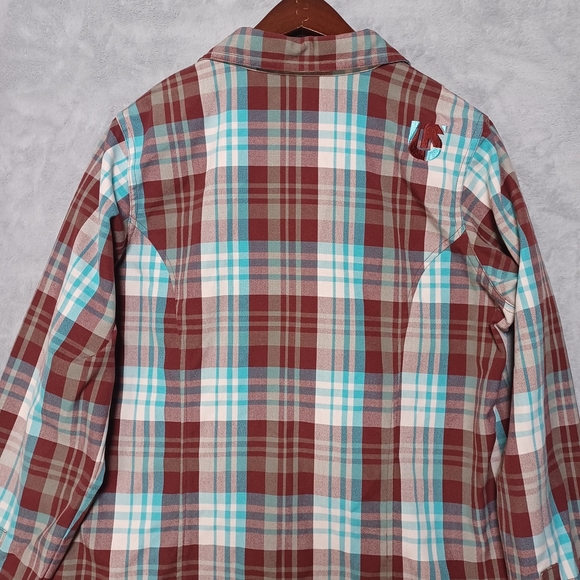 Burton DRYRIDE Men’s Plaid Button Up Shirt Large Moisture Wicking Outdoor Layer - Picture 8 of 13